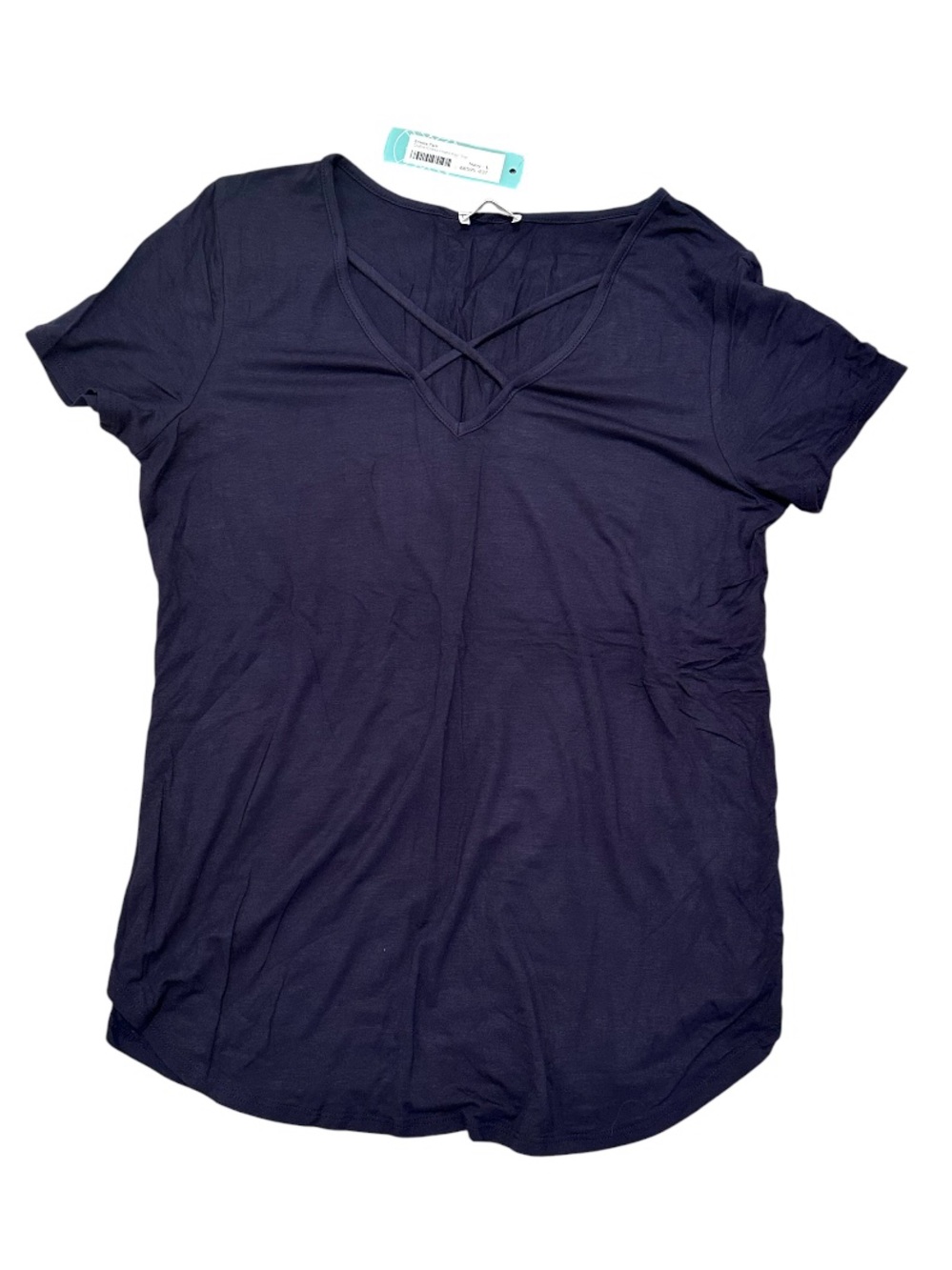 emory park Navy Crisscross Front Knit Top